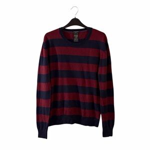 Aritzia Striped Crew Neck Sweater - Red and Navy